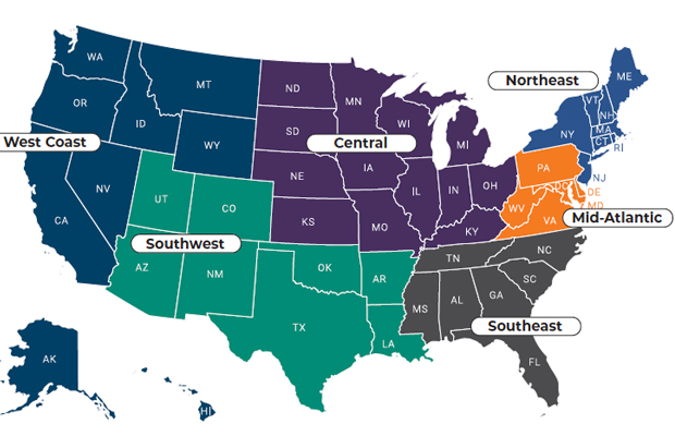 Our Sales Team Territories | NWPS